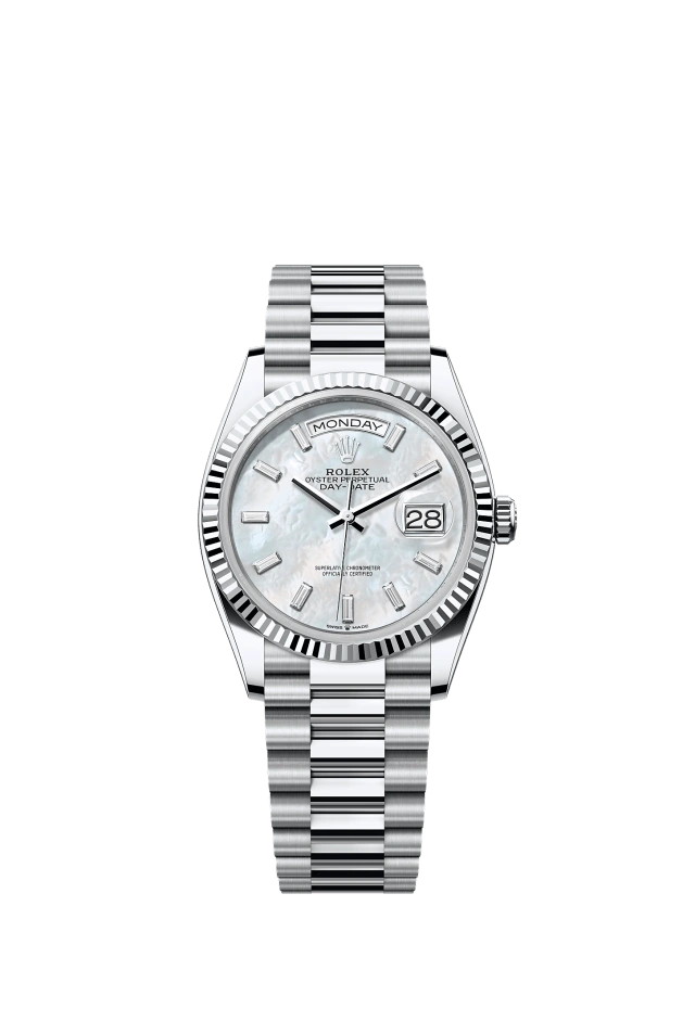 Rolex Day-Date 36mm White Mother of Pearl 128236