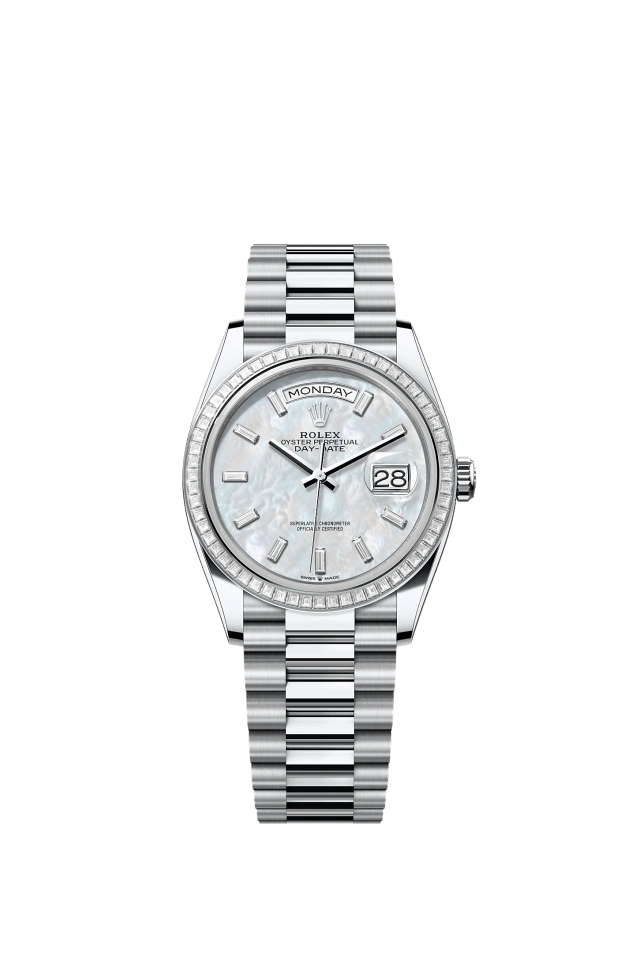 Rolex Day-Date 36mm White Mother-of-Pearl 128396TBR