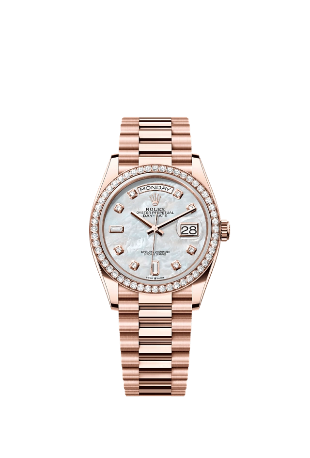 Rolex Day-Date 36mm White Mother of Pearl 128345RBR