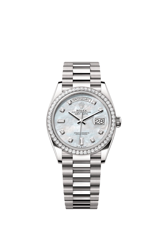 Rolex Day-Date 36mm White Mother-of-Pearl 128349RBR